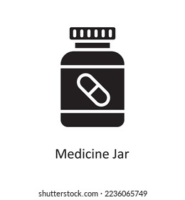 Medicine Jar  Vector Solid Icon Design illustration. Medical Symbol on White background EPS 10 File