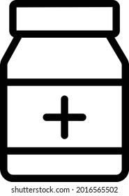 medicine jar vector thin line icon