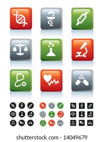 Medicine juicy icons in 4 variations, part 2