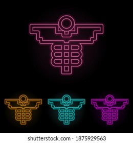 medicine label color neon set. Simple thin line, outline vector of web icons for ui and ux, website or mobile application