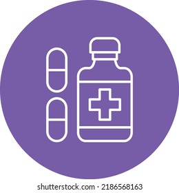 Medicine line circle icon vector image. Can also be used for web apps, mobile apps and print media.