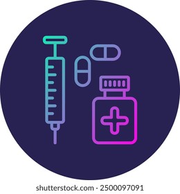 Medicine Line Gradient Icon Design