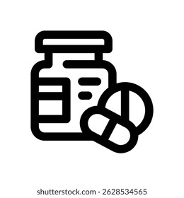 medicine line icon. Clean and minimalist vector icon for websites, mobile apps, presentations, and logos. Fully scalable and customizable for any project.