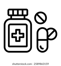 Medicine Line Icon Design For Personal And Commercial Use