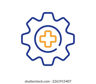 Medicine line icon. Medical service sign. Healthcare support symbol. Colorful thin line outline concept. Linear style medicine icon. Editable stroke. Vector