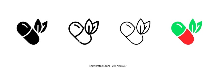 Medicine line icon. Pills, plate, capsule, dietary supplement, conception pills, pharmacy, first aid kit, illness, hospital. Health care concept. Vector icon in line, black and colorful style