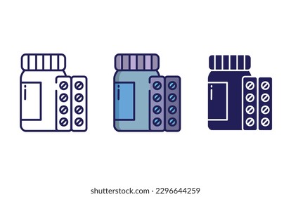 Medicine line and solid illustration icon