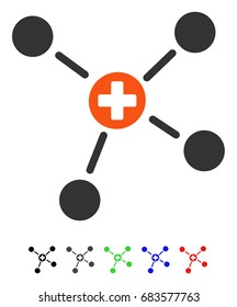 Medicine Links flat vector pictograph with colored versions. Color medicine links icon variants with black, gray, green, blue, red.