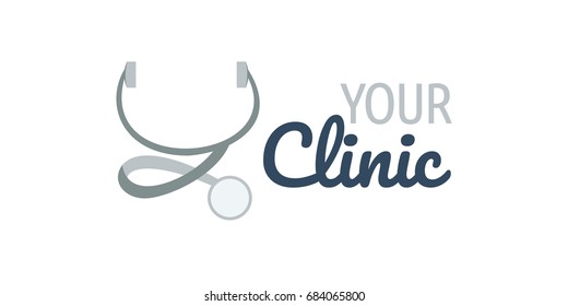 Medicine logo design template. Brand, icon, badge or label of stethoscope. Creative Concept vector.