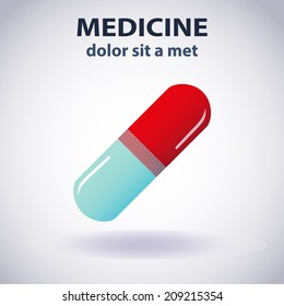 Medicine logo. Pill icon. Vector EPS10