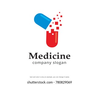 Medicine Logo Template Design Vector, Emblem, Design Concept, Creative Symbol, Icon