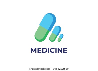 Medicina una Plantilla de diseño de Vector de logotipo. Vector simple medicina logo concepto