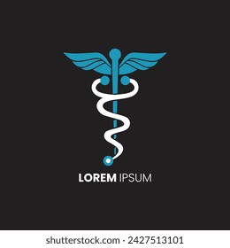 Medicine logo,health symbols Template Vector Isolated on Black Background