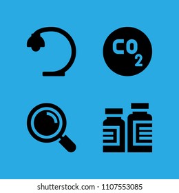 medicine, loupe, desk lamp and co icons vector in sample icon set for web and graphic design