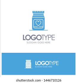 Medicine, Love, Heart, Wedding Blue Solid Logo with place for tagline