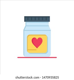 Medicine, Love, Heart, Wedding  Flat Color Icon. Vector icon banner Template. Vector Icon Template background