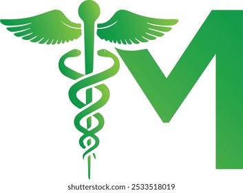 Diseño del logo de Medicine M. Diseño del logotipo de Healthcare M. Diseño de logo M. Vectores médicos del logotipo de M. Ayuda icono Vectores Regalías. Descarga Libre de regalías del diseño del icono del cuidado médico