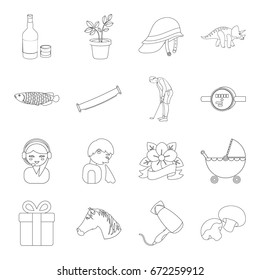 medicine, maintenance, beauty and other web icon in outline style. history, building, sports icons in set collection.