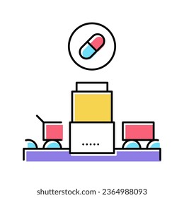 vector del icono de color de la planta de fabricación de medicamentos. signo de la planta de fabricación de medicamentos. ilustración de símbolo aislado