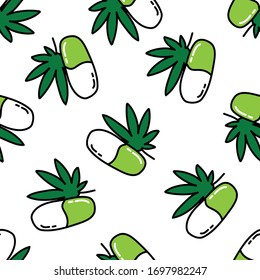 medicina con marihuana sin fisuras, dibujo vectorial