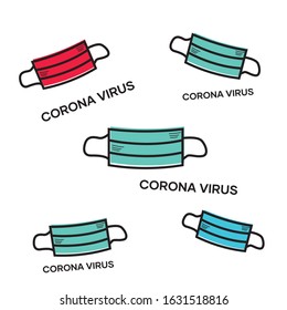 Medicine mask for the corona virus /2019-nCoV, Design of vector mask viruses on white background. Pattern