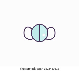 Medicine mask cute flat icon