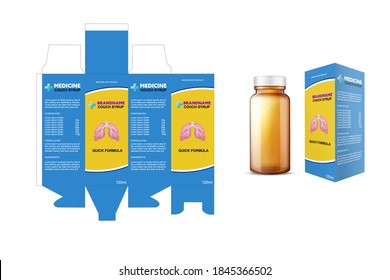 Medicine Medical Glass Bottle With  Packaging Package Box 