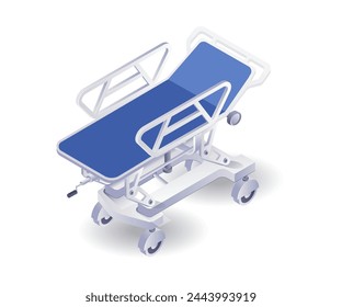 Medicine medical tool stretcher flat isometric illustration