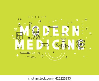 Medicine modern concept. Creative design elements for websites, mobile apps and printed materials. 