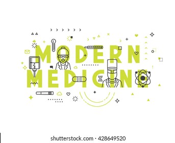 Medicine modern concept. Creative design elements for websites, mobile apps and printed materials. 