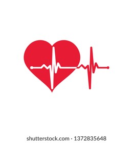 Medicine Modern flat design Hearts Icons Cardiogram, rhythm, ECG - EKG signal - Vector