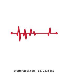 Medicine Modern flat design Hearts Icons Cardiogram, rhythm, ECG - EKG signal - Vector