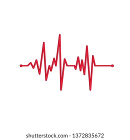 Medicine Modern flat design Hearts Icons Cardiogram, rhythm, ECG - EKG signal - Vector