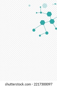 Fondo transparente del vector molecular de la medicina. Fondo Resumen de Hexagon. Documento de trabajo sobre la tecnología de la química de la microbiología. Cubierta futurista.