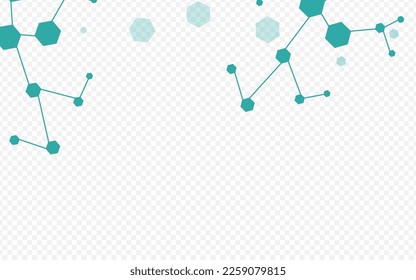 Medicine Molecular Vector Transparent Background. Chemistry Scientific Design. Modern Molecule Science Cover. Technology Wallpaper.
