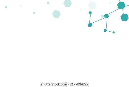 Medicine Molecule Vector White Background. Dna Modern Pattern. Futuristic Hexagon Geometric Cover. Microbiology Banner.