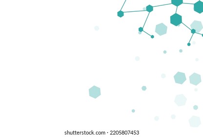 Fondo blanco del vector de molécula de medicina. Fondo Científico del Adn. Cartel de tecnología de química futurista. Cubierta de microbiología.