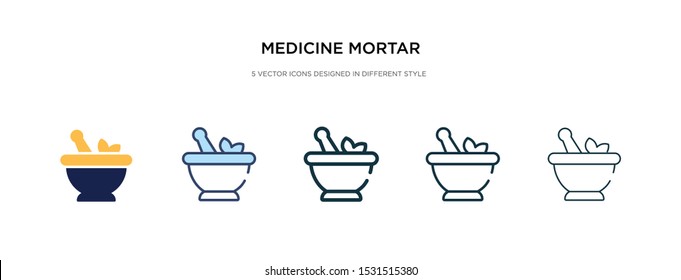 medicine mortar icon in different style vector illustration. two colored and black medicine mortar vector icons designed in filled, outline, line and stroke style can be used for web, mobile, ui