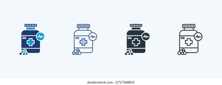 Coleção de Ícones de Vários Estilos de Medicamentos
