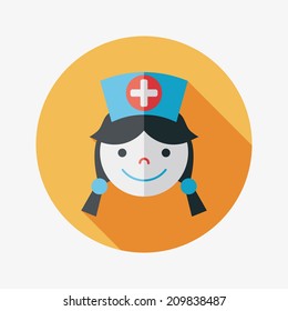 Medicine nurses flat icon with long shadow
