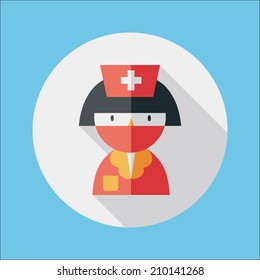 Medicine nurses flat icon with long shadow