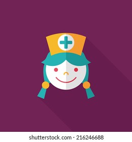 Medicine nurses flat icon with long shadow