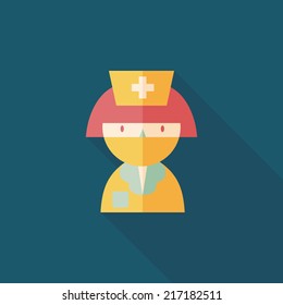 Medicine nurses flat icon with long shadow