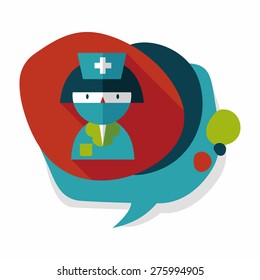 Medicine nurses flat icon with long shadow