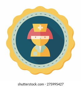 Medicine nurses flat icon with long shadow