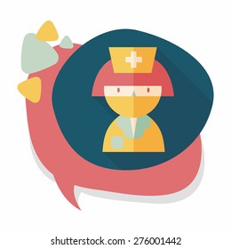Medicine nurses flat icon with long shadow