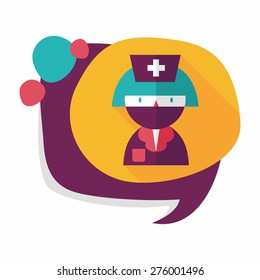 Medicine nurses flat icon with long shadow