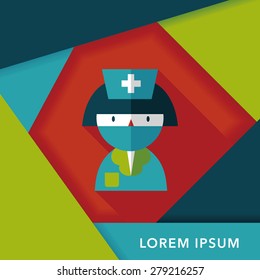 Medicine nurses flat icon with long shadow