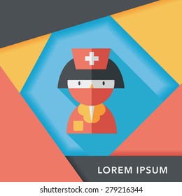 Medicine nurses flat icon with long shadow