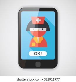 Medicine nurses flat icon with long shadow